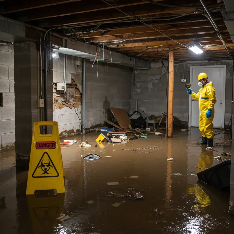 Flooded Basement Electrical Hazard in Mound Bayou, MS Property